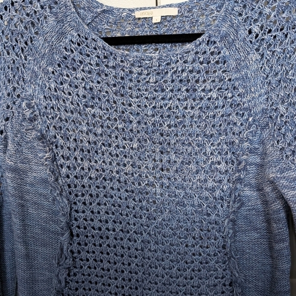 Maje ombre blue fringe knit sweater sz S - Picture 5 of 10